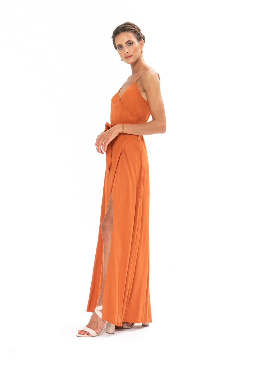 Signature Wrap Dress - Burnt Orange – evolutionbridesmaids